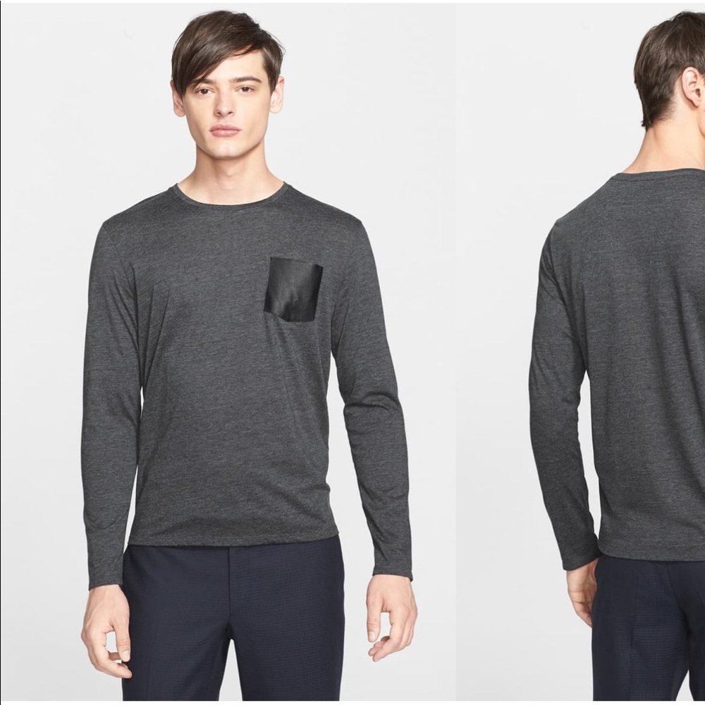 The Kooples Leather Pocket Long Sleeve